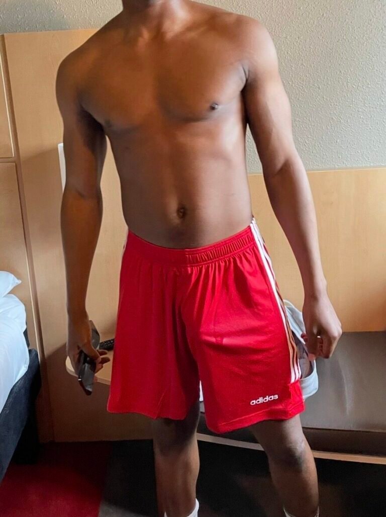 Red football shorts